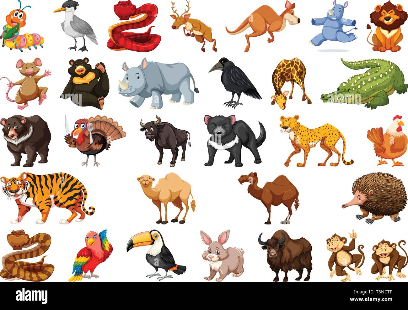 Set of cute animals illustration Stock Vector Image & Art - Alamy