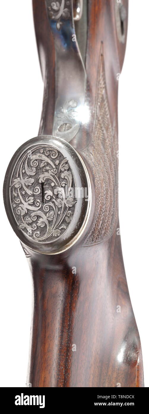 A Three Barrelled Combination Gun Adamy Brothers Suhl Cal 76 7 X 65r Cal 22 Win Mag No 5922 German Proof Mark Mirror Like Shot Bore Slightly Matt Bullet Bores Length Of The Barrels 65