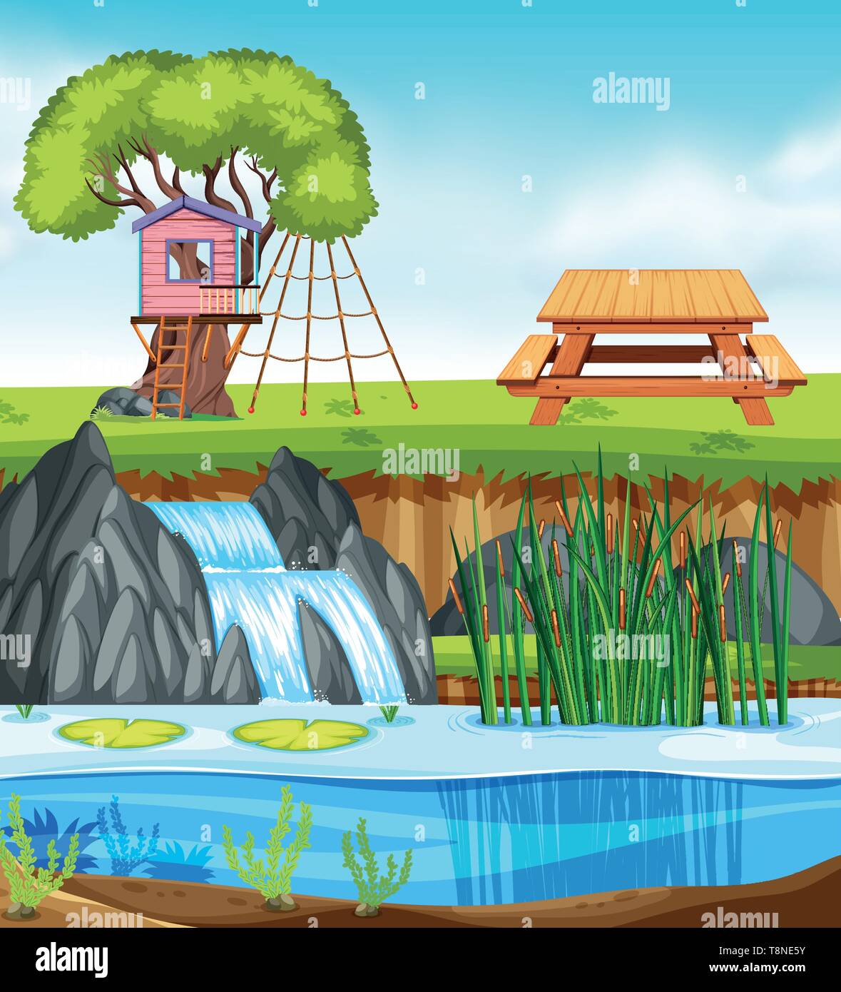 A nature park landscape illustration Stock Vector Image & Art - Alamy