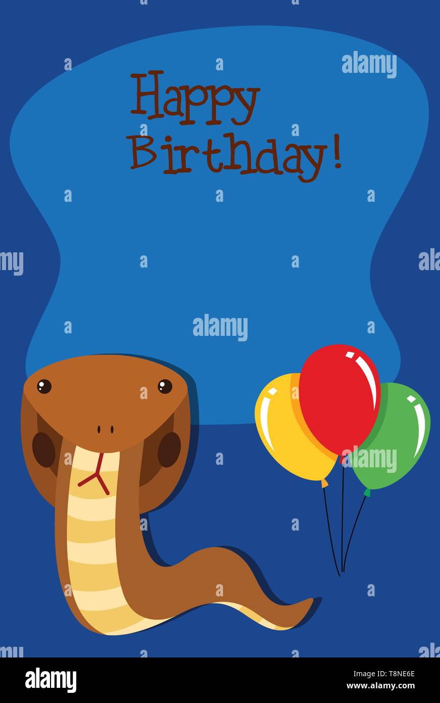 Snake on birthday template illustration Stock Vector Image & Art - Alamy