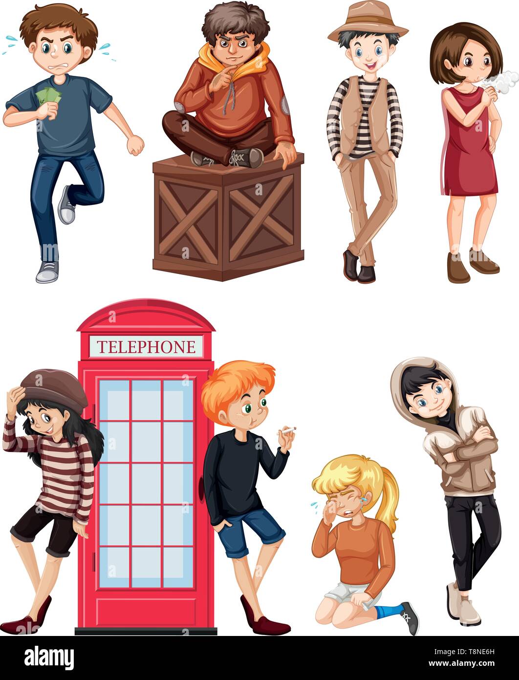 Set of teenagers isolated illustration Stock Vector Image & Art - Alamy