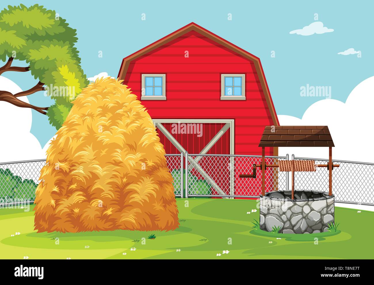 A rural farmland landscape illustration Stock Vector Image & Art - Alamy