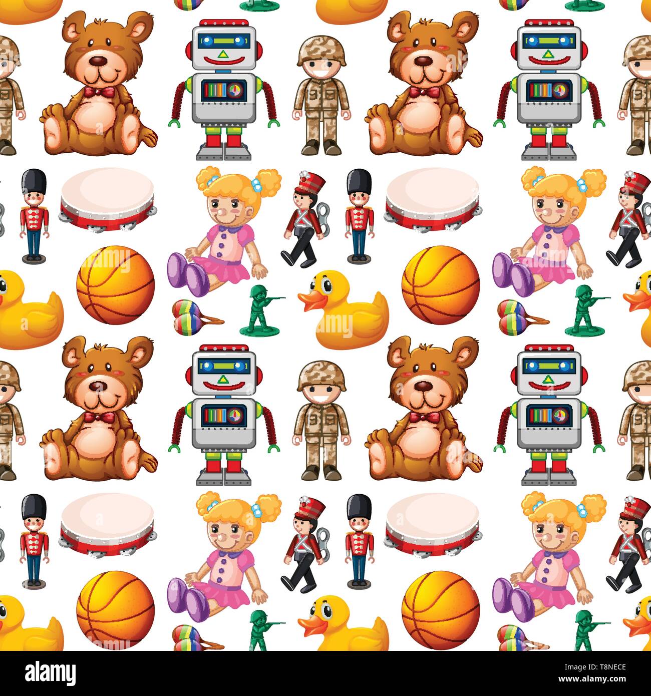 Seamless pattern of toys illustration Stock Vector Image & Art - Alamy