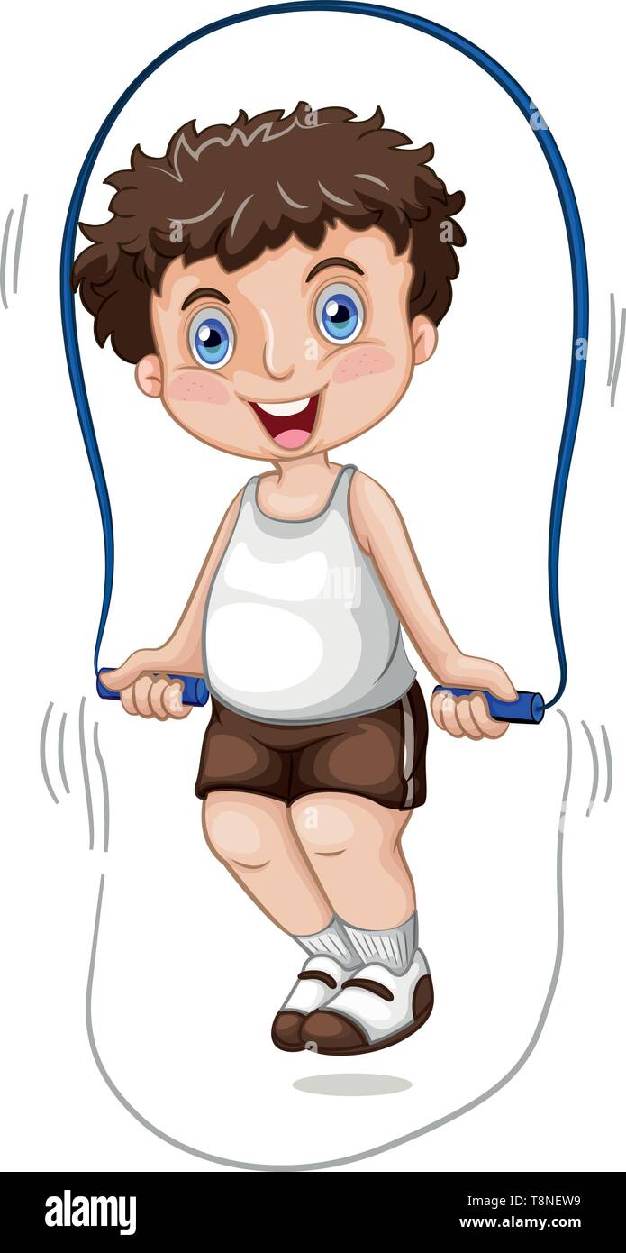 A boy skipping rope illustration Stock Vector Image & Art Alamy
