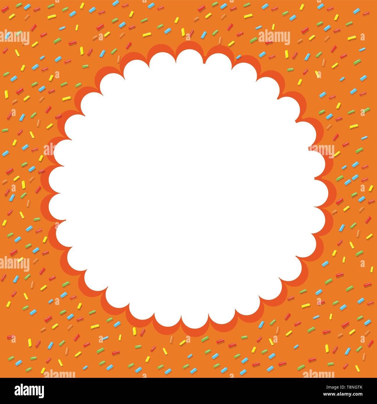 Orange confetti template background illustration Stock Vector Image