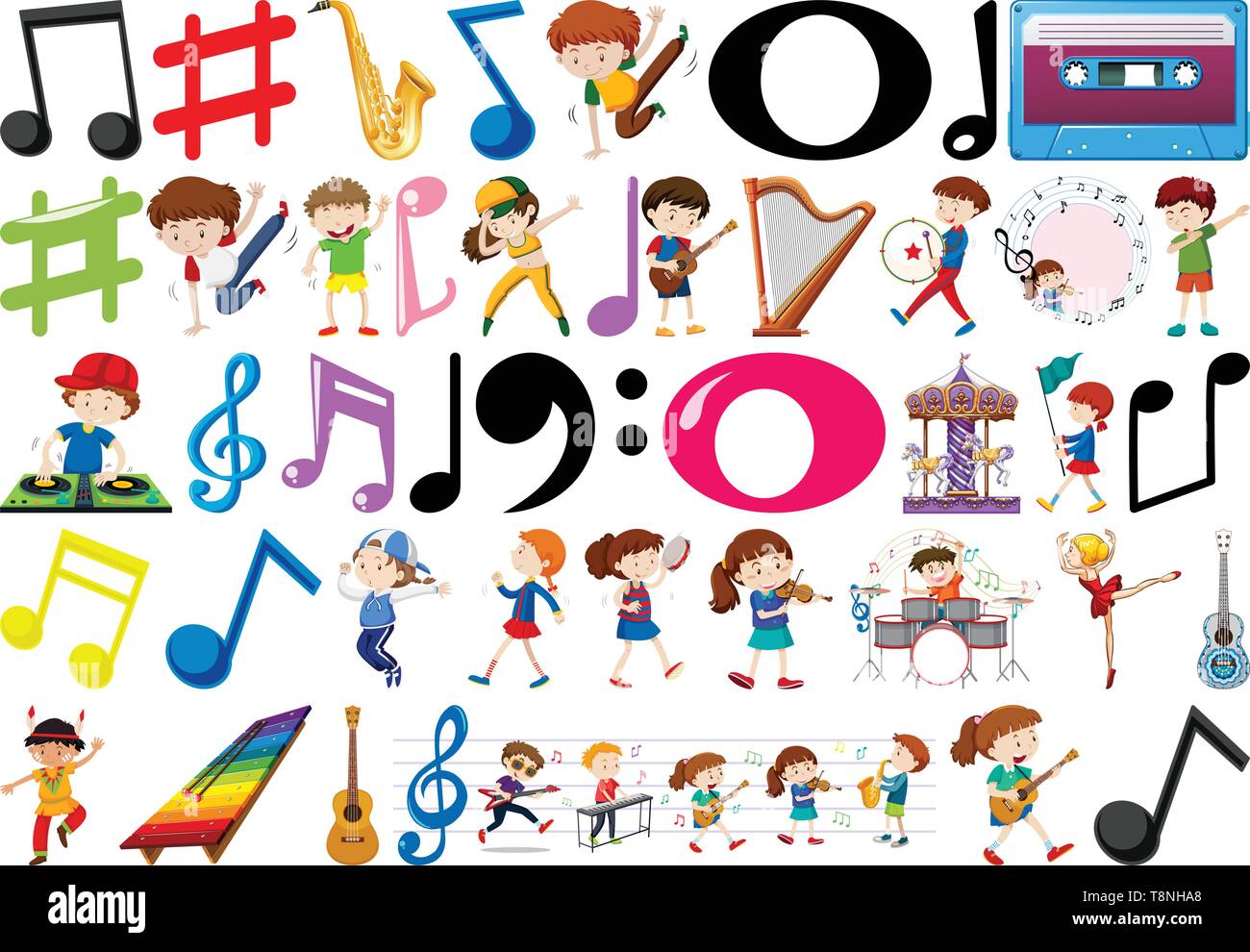 Musical notes clipart Stock Vector Images - Page 2 - Alamy
