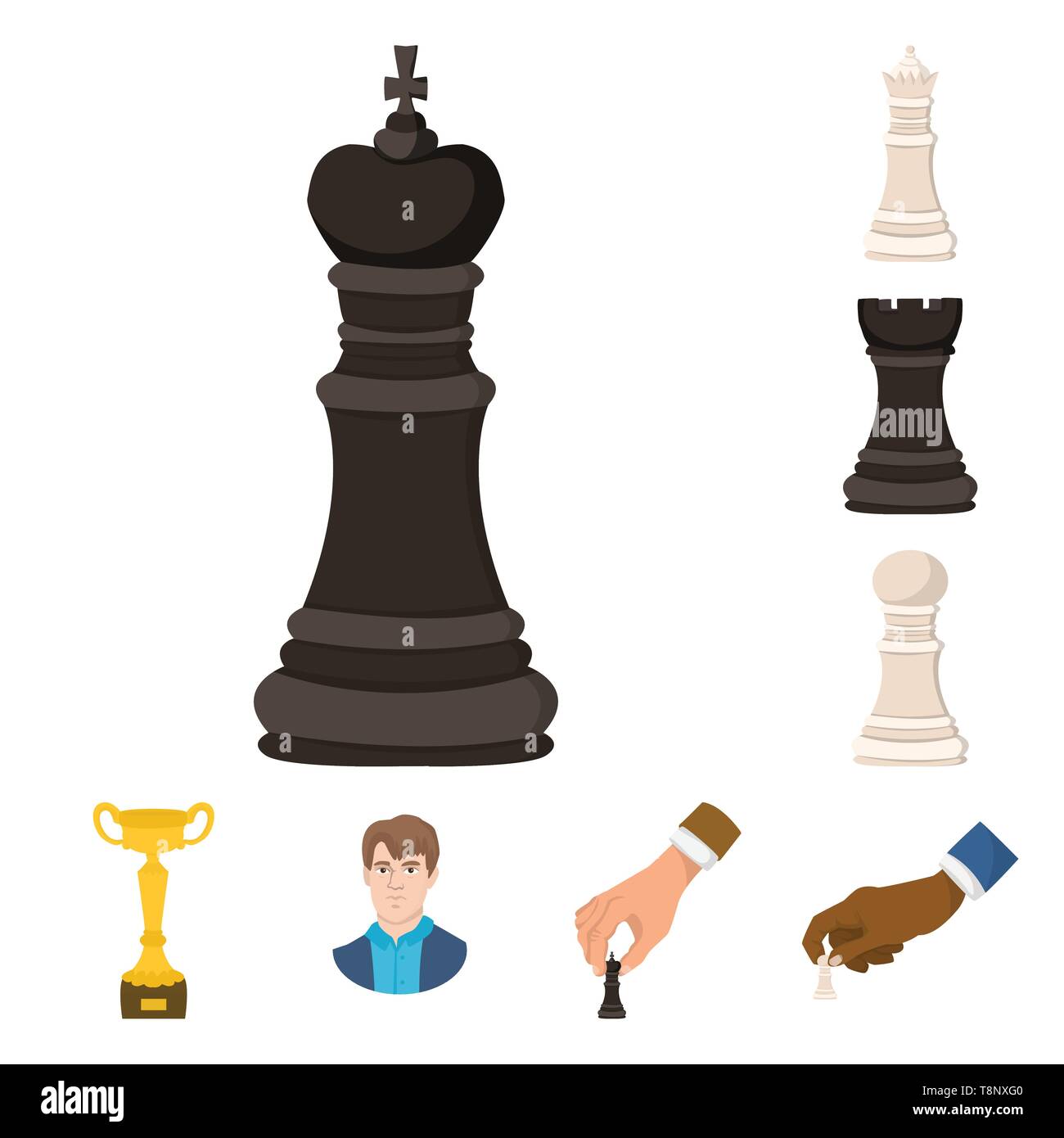 Queen King Checkmate: Chess Game, Cartoon Stock Vector