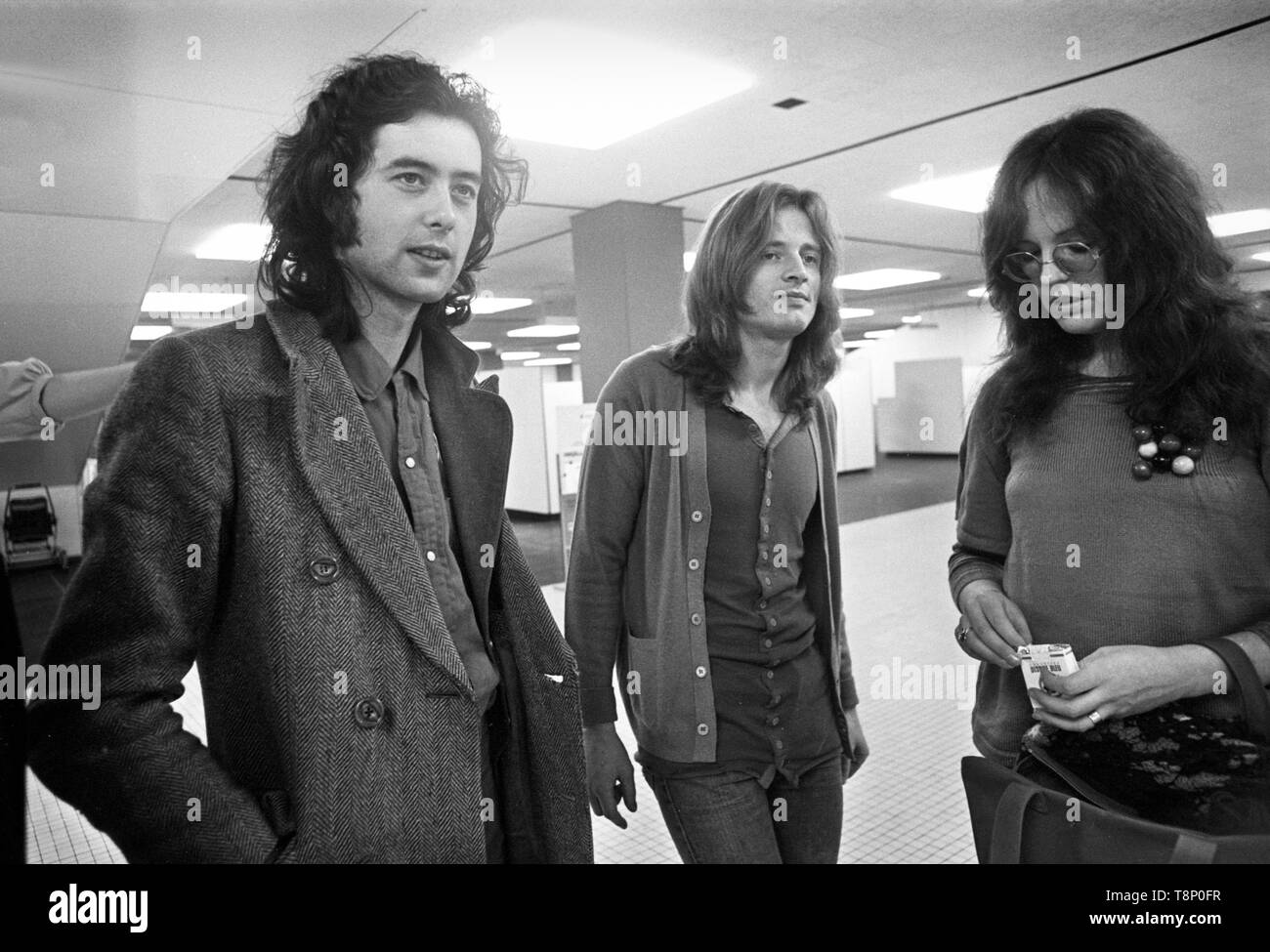 Amsterdam, Netherlands - MAY 27: Jimmy Page, John Paul Jones of Led Zeppelin posed at Rai in Amsterdam, Netherlands on May 27 1972 (Photo by Gijsbert Hanekroot) Stock Photo