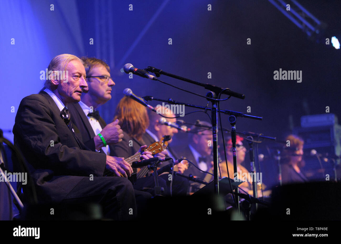 The Ukulele Orchestra of Great Britain performing at the Wickham Festival,  England, UK. August 14, 2014 Stock Photo - Alamy