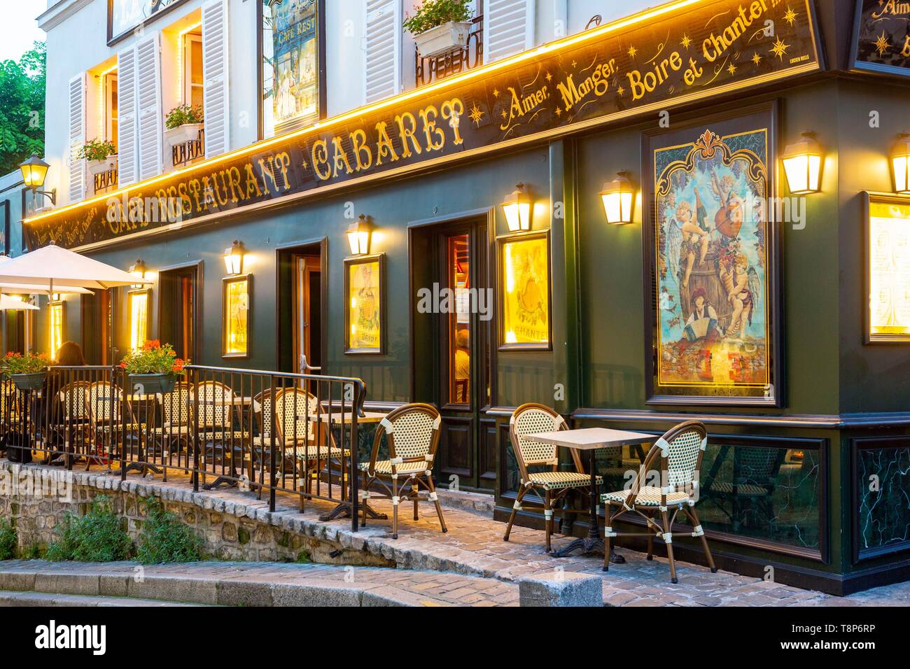 France, Paris, Butte Montmartre, restaurant Stock Photo