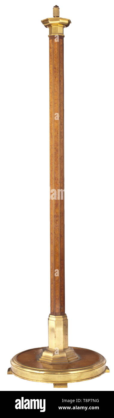 Adolf Hitler - a standard lamp from the Neue Reichskanzlei Berlin Designed by Albert Speer, Atelier Troost, Gerdy Troost and Leonhard Gall, the designs for the wood inlays by Hermann Kaspar, manufactured by the Vereinigte Werkstätten f 20th century, Editorial-Use-Only Stock Photo