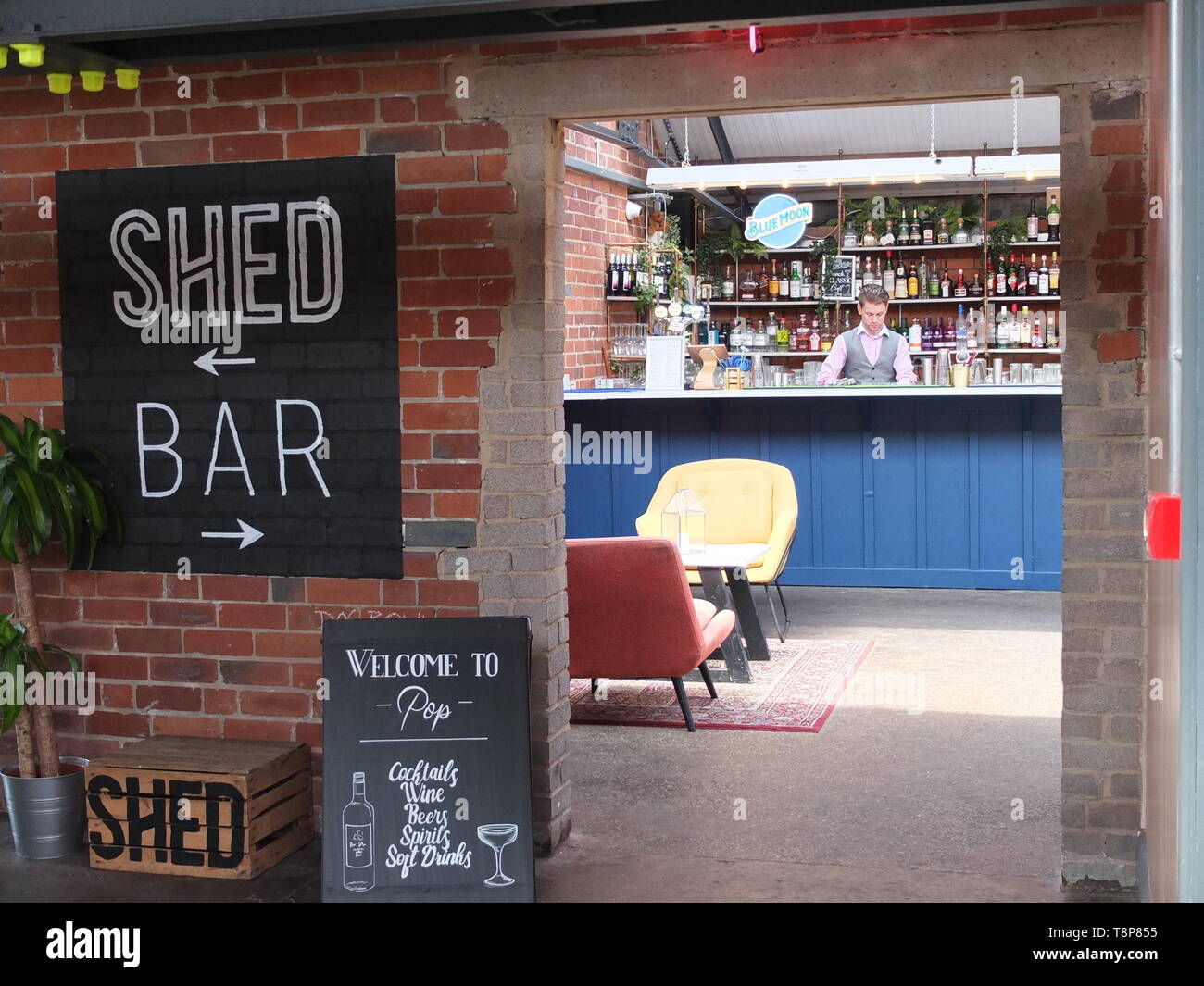 Bar at Cutlery Works, a food hall in converted cutlery factory in the