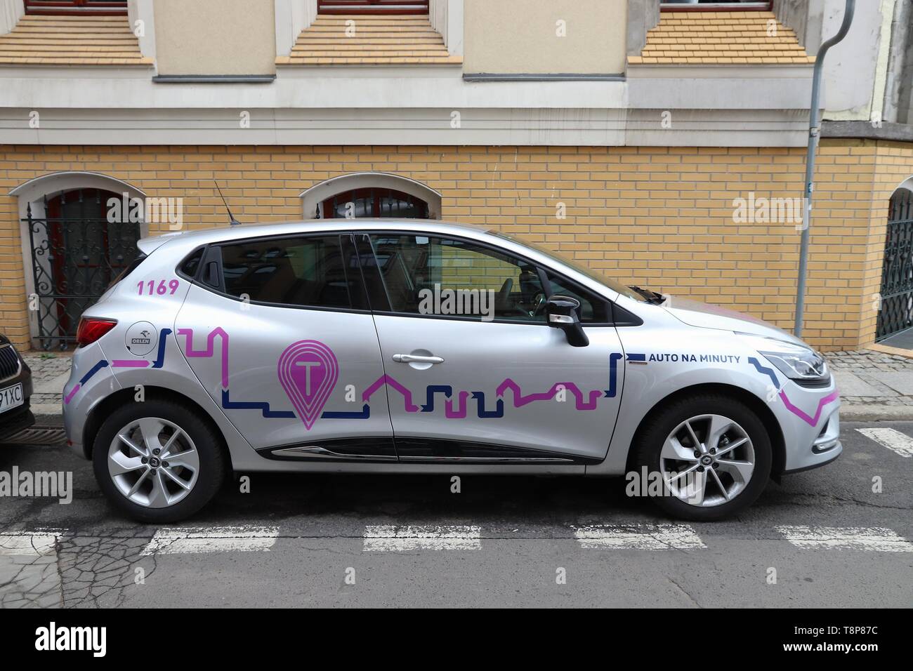 WROCLAW, POLAND - MAY 11, 2018: Traficar vehicle in Wroclaw, Poland. Traficar is a car sharing company with more than 1,100 vehicles. Stock Photo