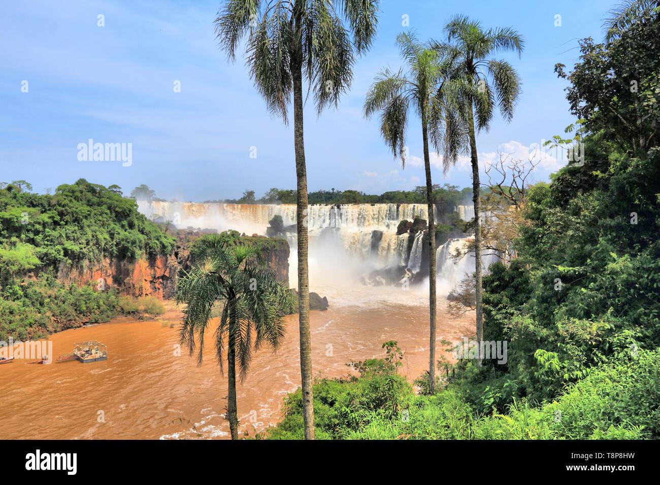 Iguazu Falls landscape - natural wonder in Argentina. Stock Photo