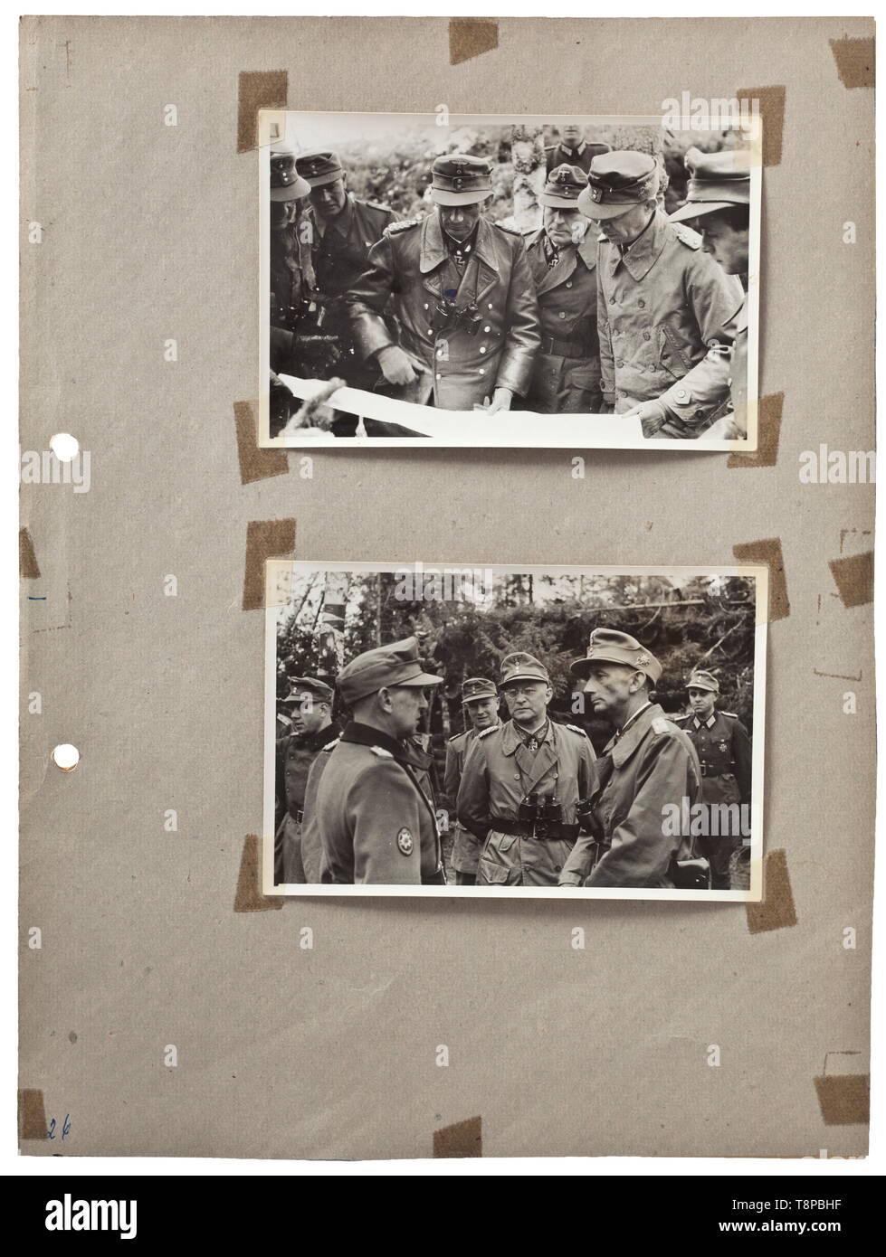 A comprehensive collection of photographs of Josef Werner, Major of the Mountain Troops - outstanding documentation (in diary form) of his war experience between 1939 and 1945 The photographs collected in four file folders with original captions by the officer. A total of approximately 400 pictures (among them some picture postcards) of the theatres of war Poland, France, Italy, Serbia, Greece, Finland and Norway (Lapland). Photographs with very detailed descriptions and added maps and drawings. Starting with 111th Mountain Artillery Regiment in , Additional-Rights-Clearance-Info-Not-Available Stock Photo