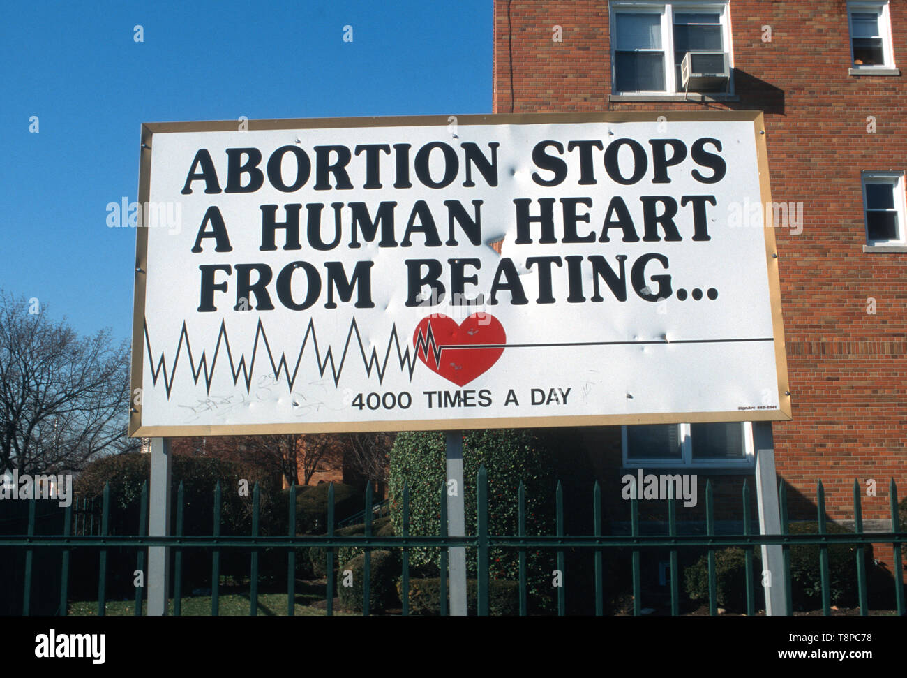 Pro-Life sign in front of a female counseling clinic for women in Brooklyn, New York. Stock Photo