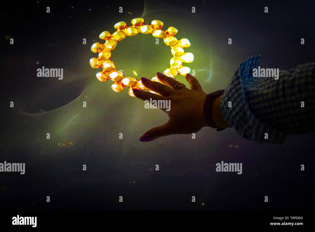 Magic interactive LED panel to control gestures Stock Photo - Alamy