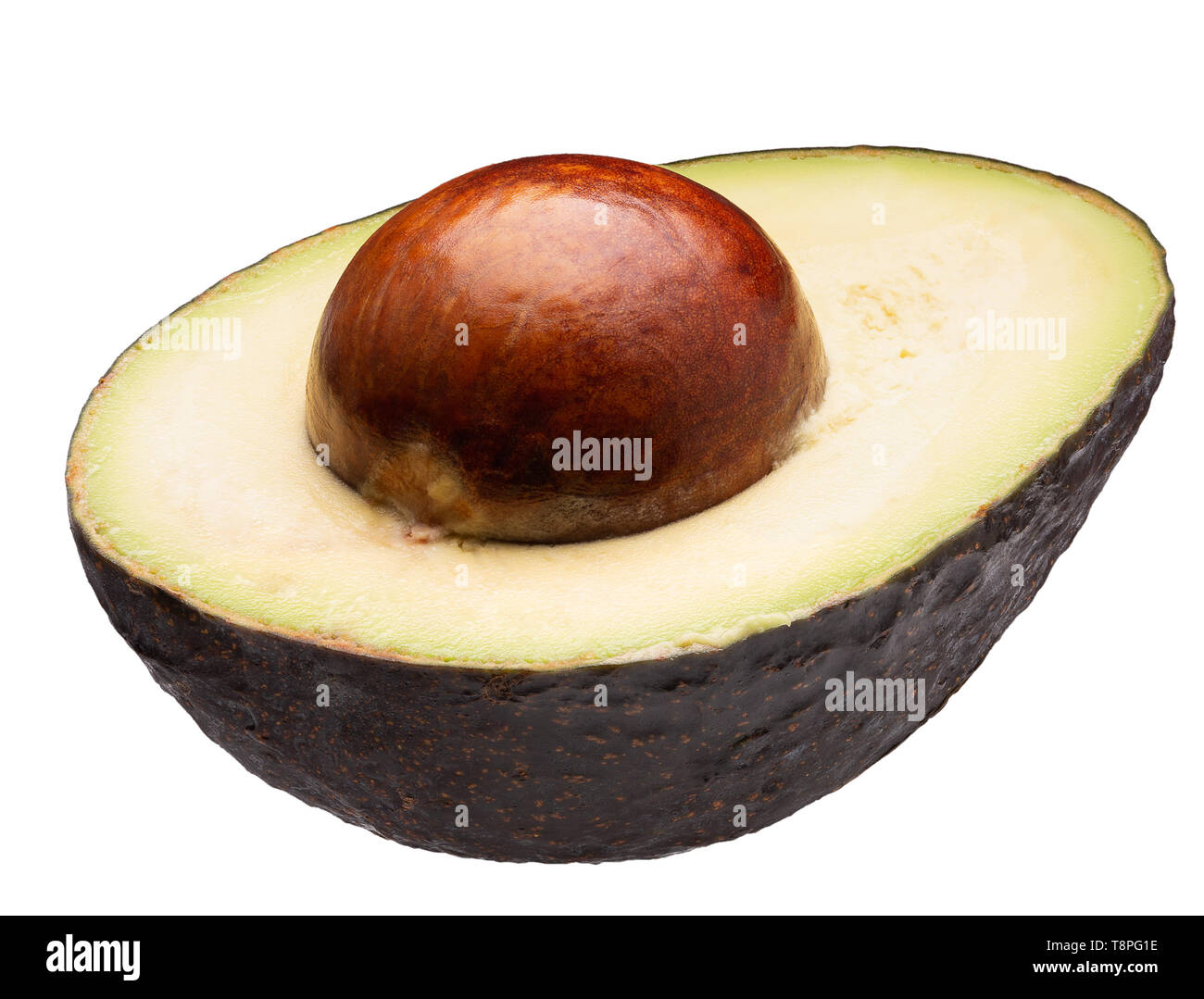 half of avocado isolated on a white background. Stock Photo
