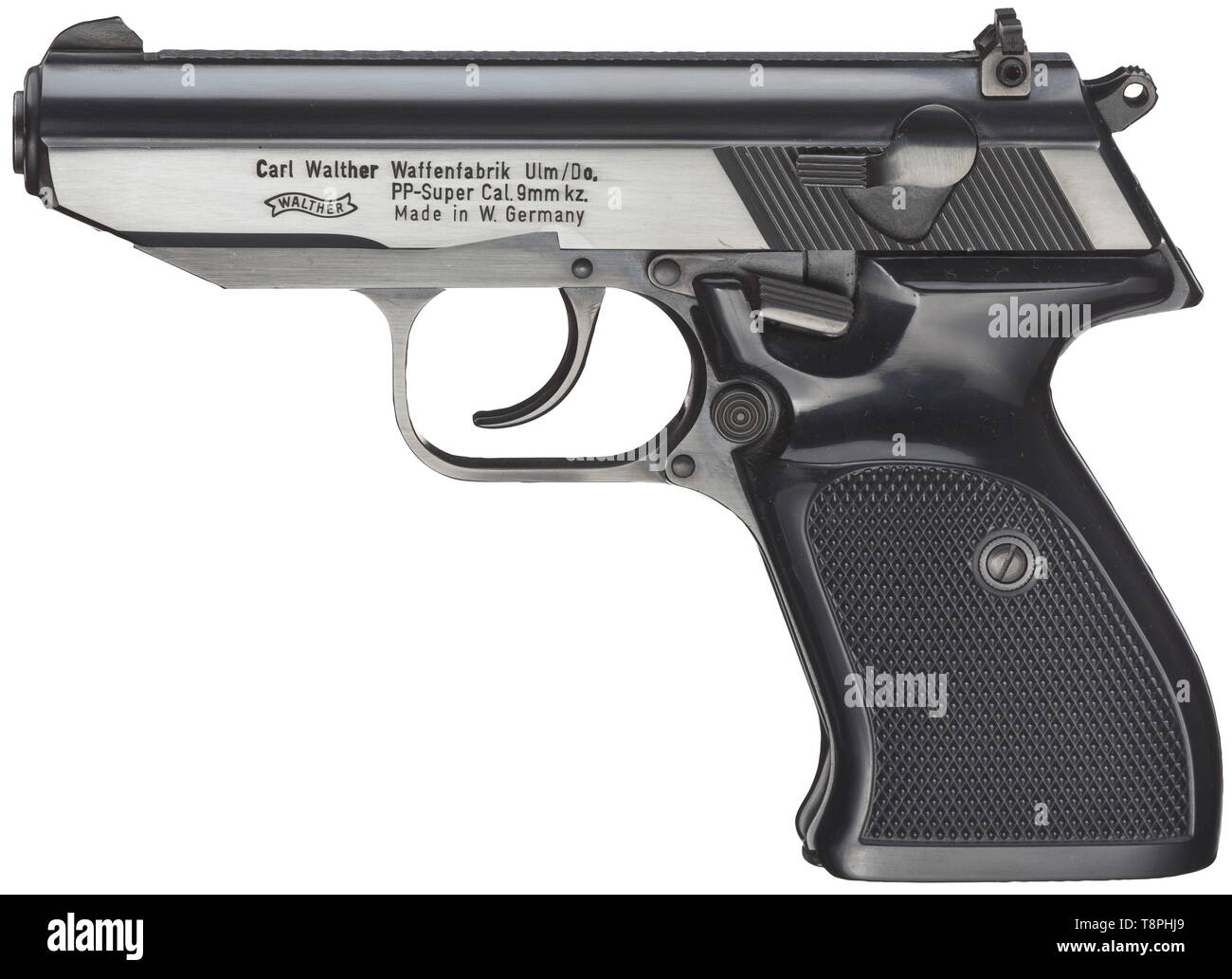 A Walther PP Super in calibre 9 mm short in box No. 101300