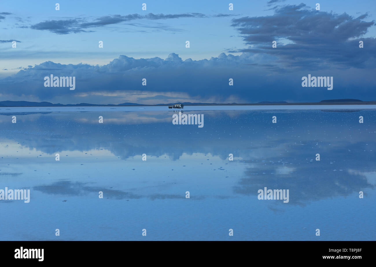 The world's largest mirror, reflections on the salt flats of the Salar