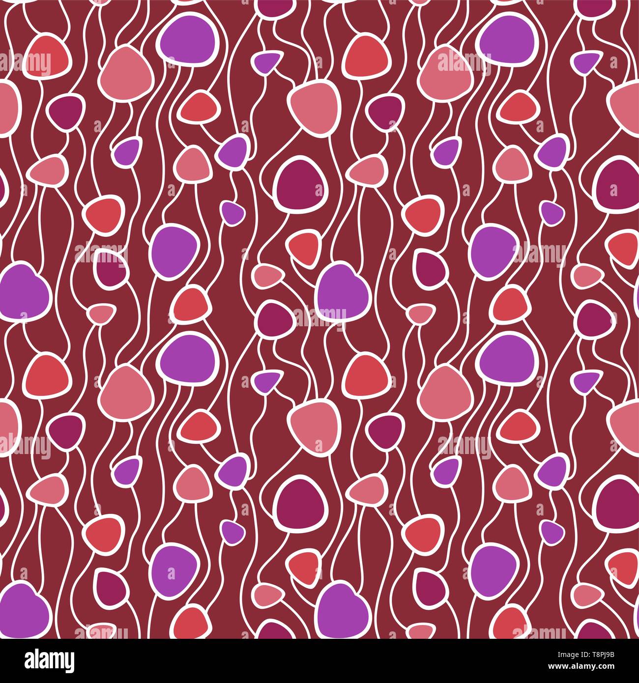 Abstract vector colorful seamless pattern. Retro hand drawn abstract organic pattern for textile, wrapping paper, prints, fabric, wallpaper, web etc. Stock Vector