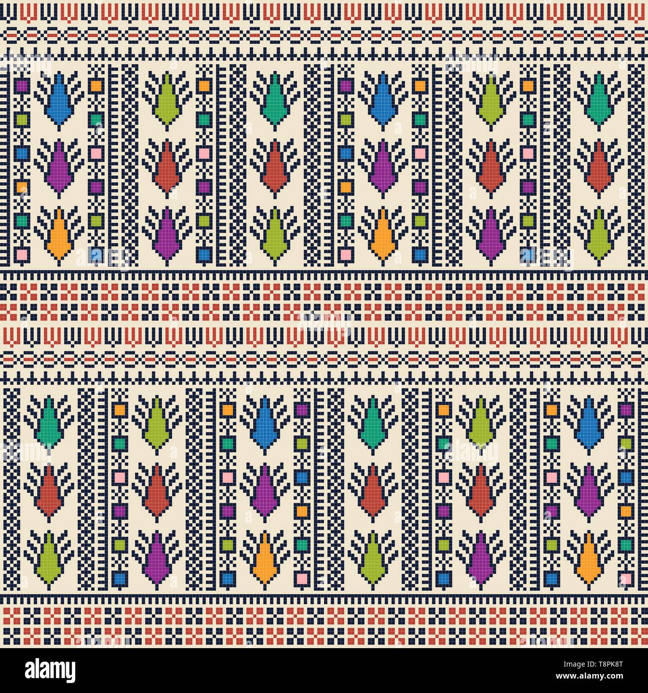 Vector pattern design with Palestinian traditional embroidery motif Stock  Vector Image & Art - Alamy