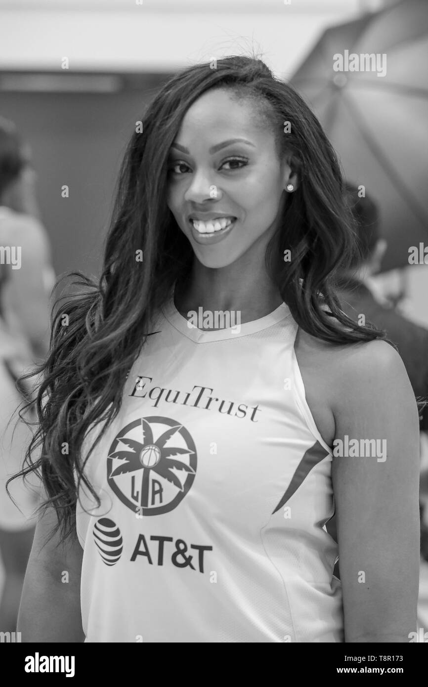 WNBA 2019: Los Angeles Sparks forward Ashley Walker #22 during Los Angeles Sparks Media Day May 14, 2019 at Los Angeles Southwest College. (Photo by Jevone Moore) Stock Photo