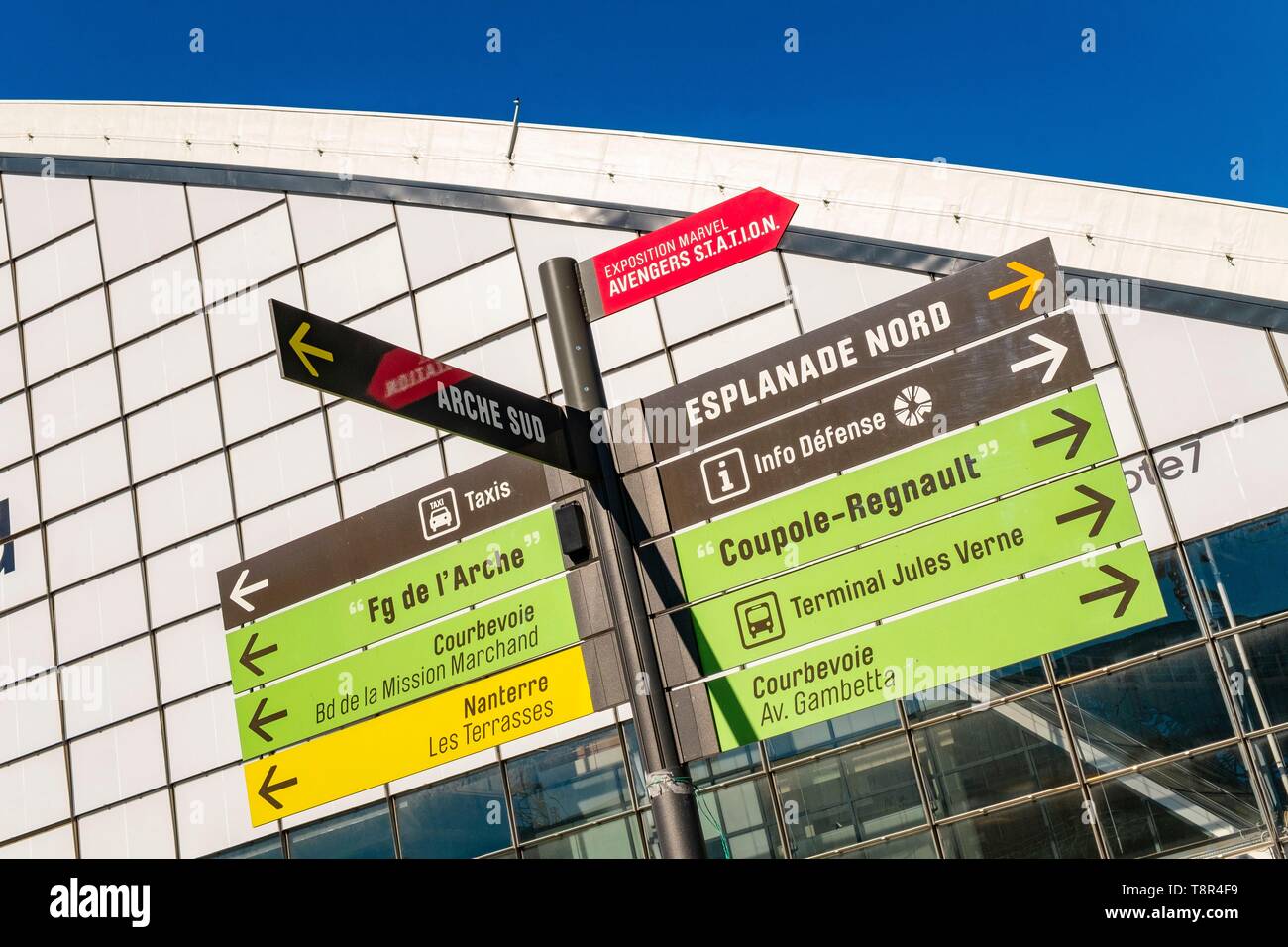 France Hauts De Seine District Of La Defense Signpost Stock Photo Alamy