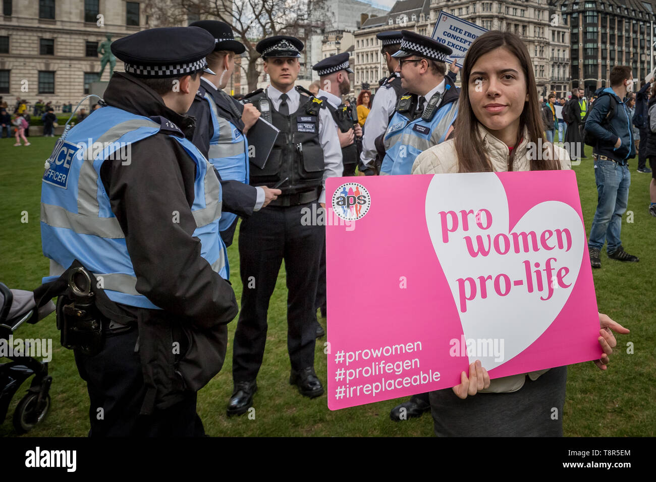 ‘March for Life UK’ anti-abortion protest march organised by pro-life Christian groups including The Good Counsel Network and March For Life UK. Stock Photo