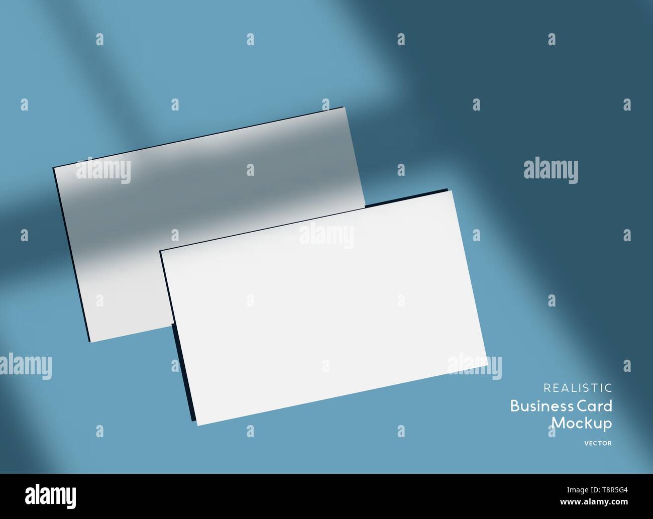 Mockup branding business cards template with vector shadow effects. Stock Vector