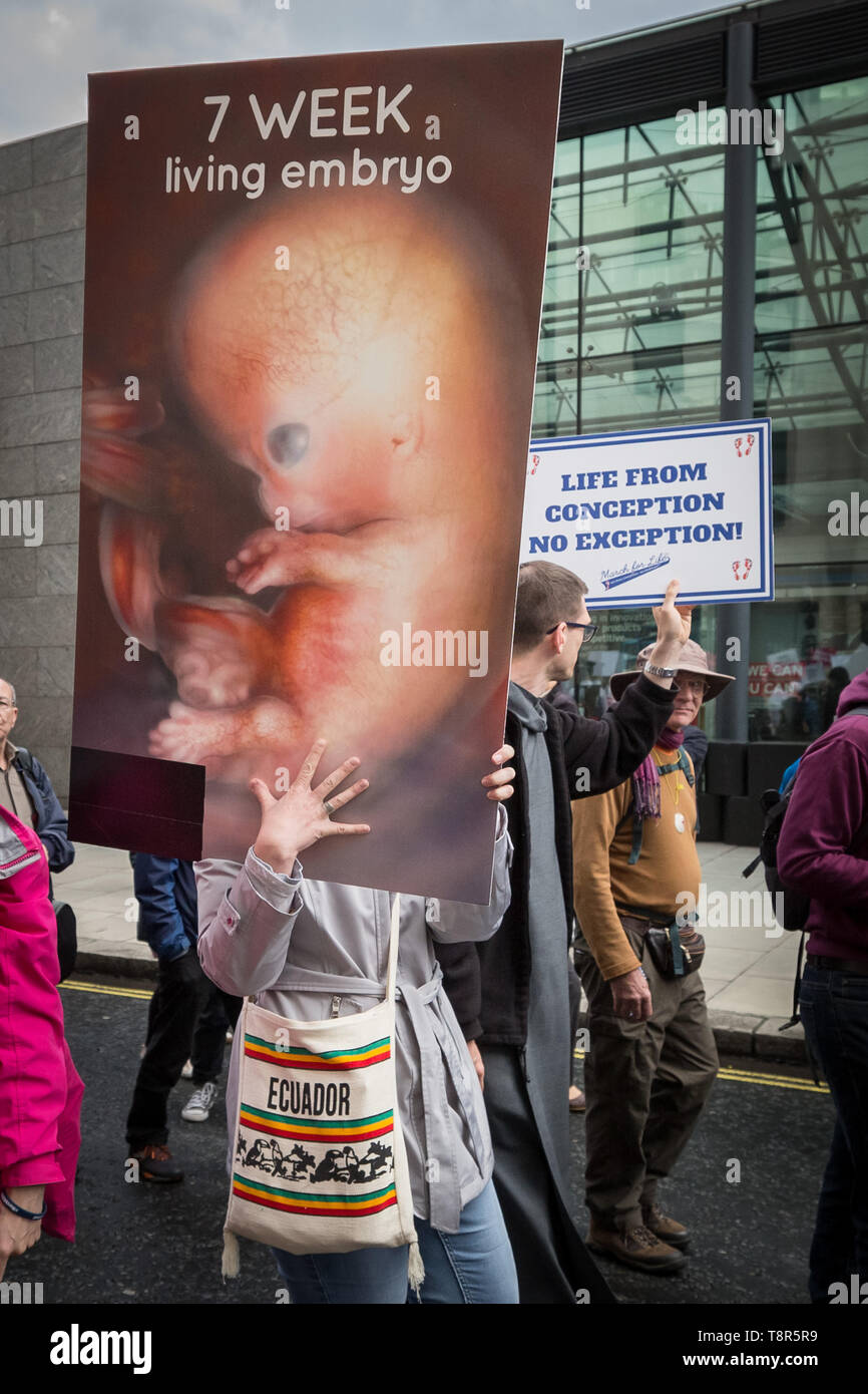‘March for Life UK’ anti-abortion protest march organised by pro-life Christian groups including The Good Counsel Network and March For Life UK. Stock Photo