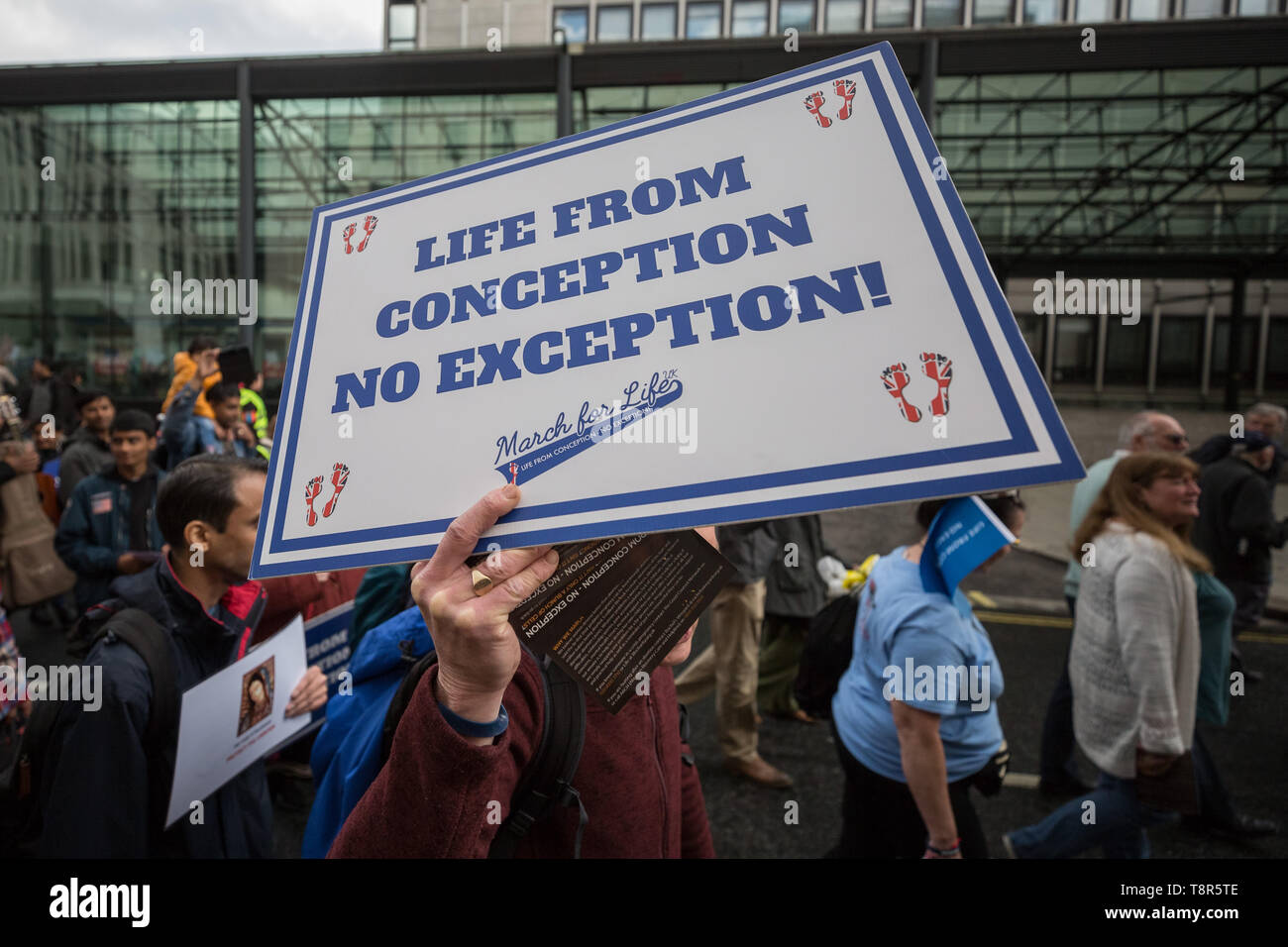 ‘March for Life UK’ anti-abortion protest march organised by pro-life Christian groups including The Good Counsel Network and March For Life UK. Stock Photo