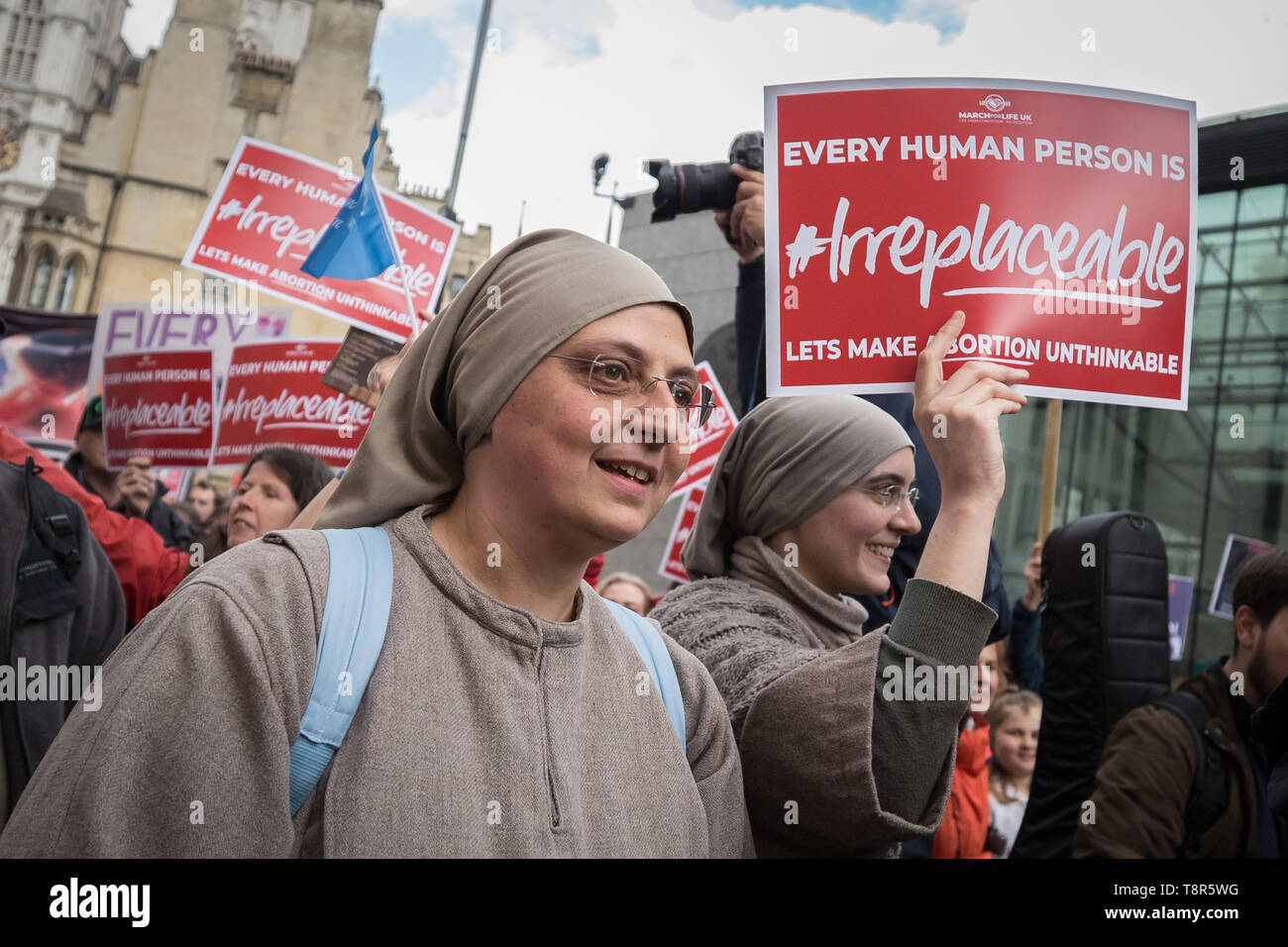 ‘March for Life UK’ anti-abortion protest march organised by pro-life Christian groups including The Good Counsel Network and March For Life UK. Stock Photo