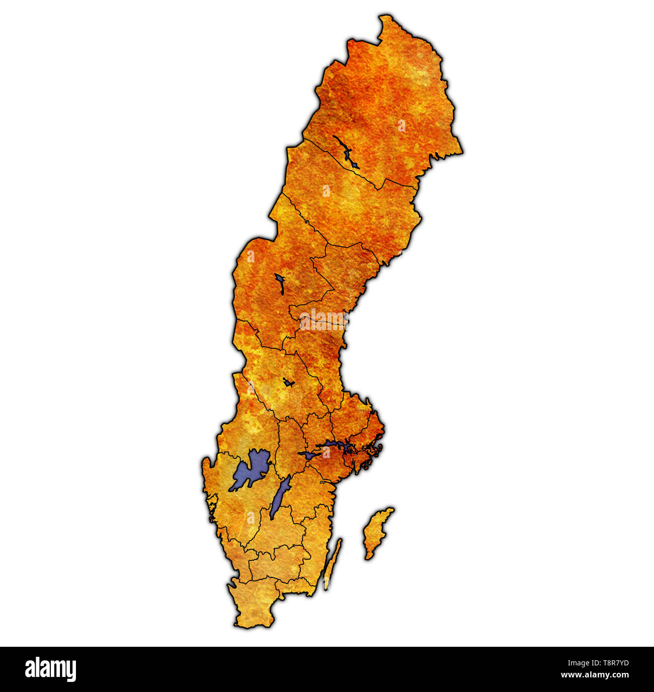 swedish counties on map of administrative divisions of Sweden with