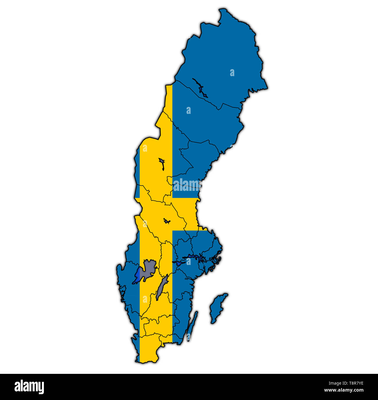swedish counties on map of administrative divisions of Sweden with