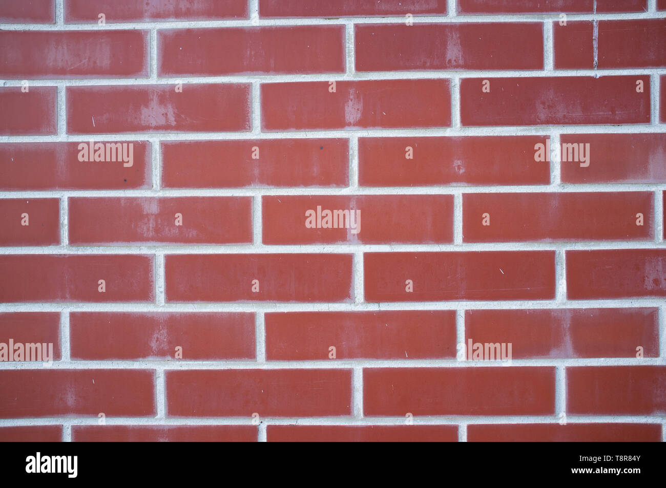 Old Weathered Tile Contractors with Look of Red Brick Wall Texture Stock Photo