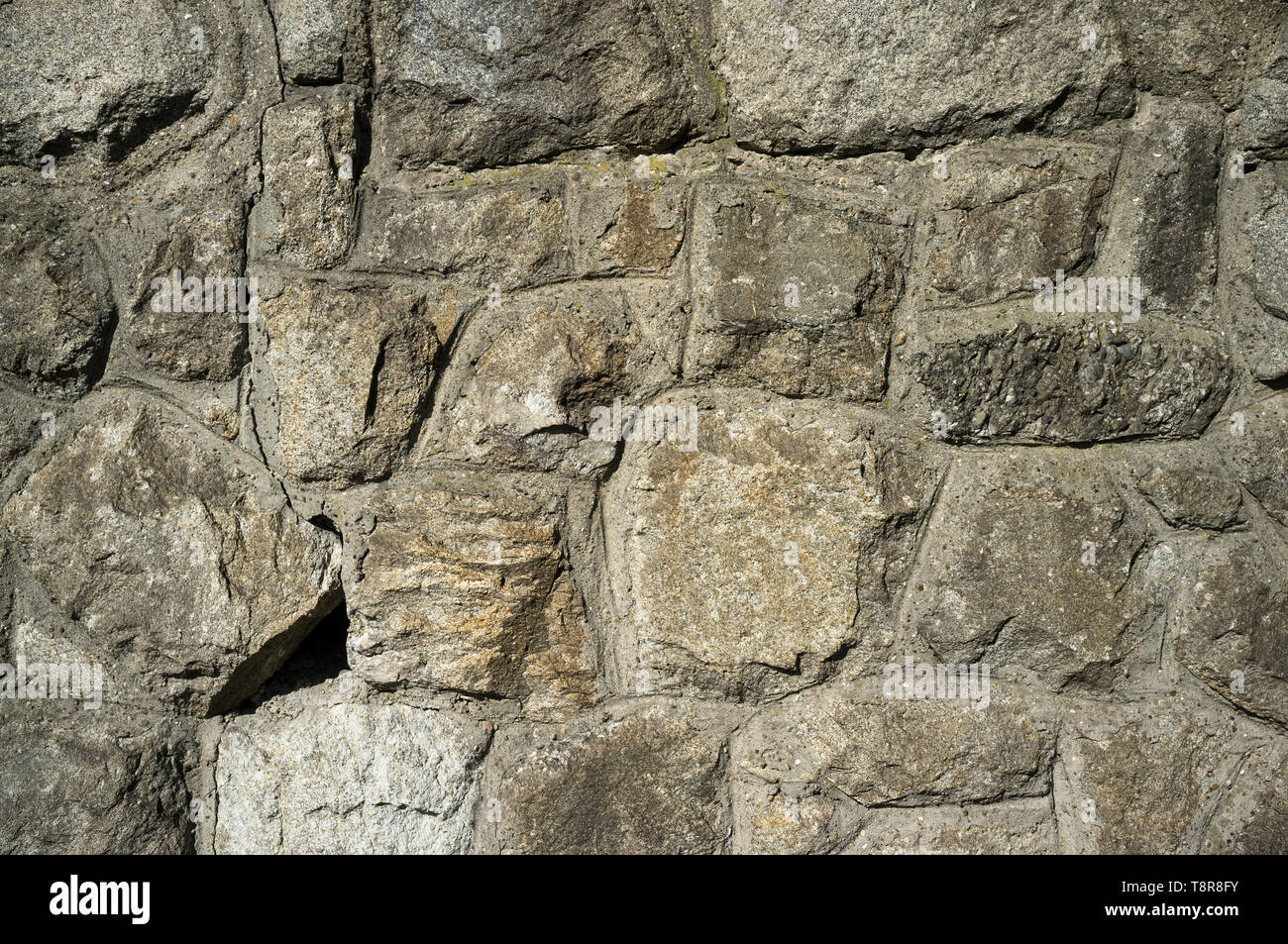 Old Weathered Tile Contractors with Look of Natural Stone Wall Texture Stock Photo