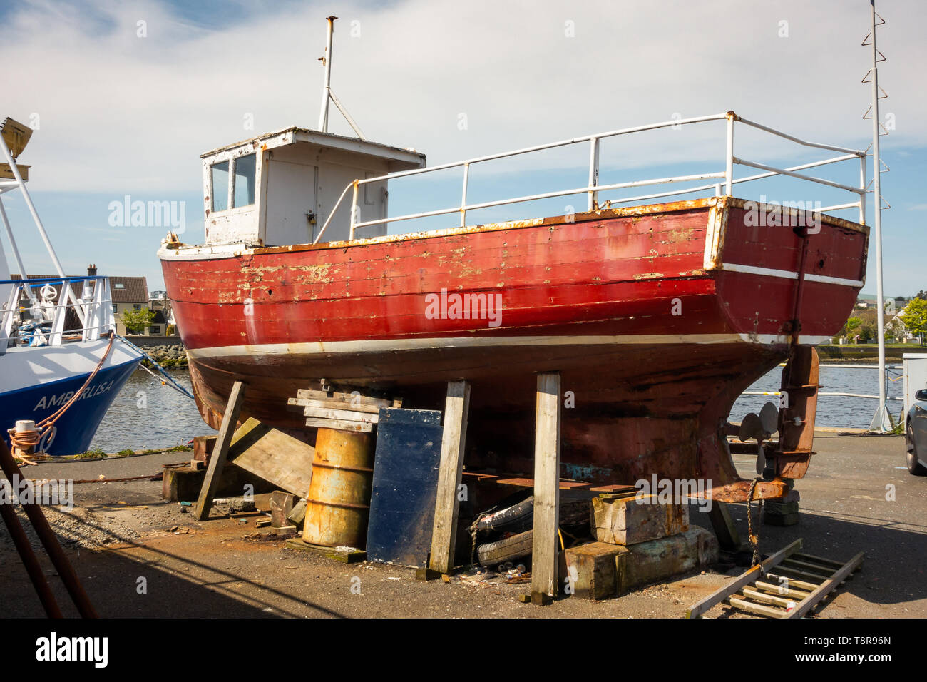 Fishing boats in Arklow  harbor - Ireland Stock Photo