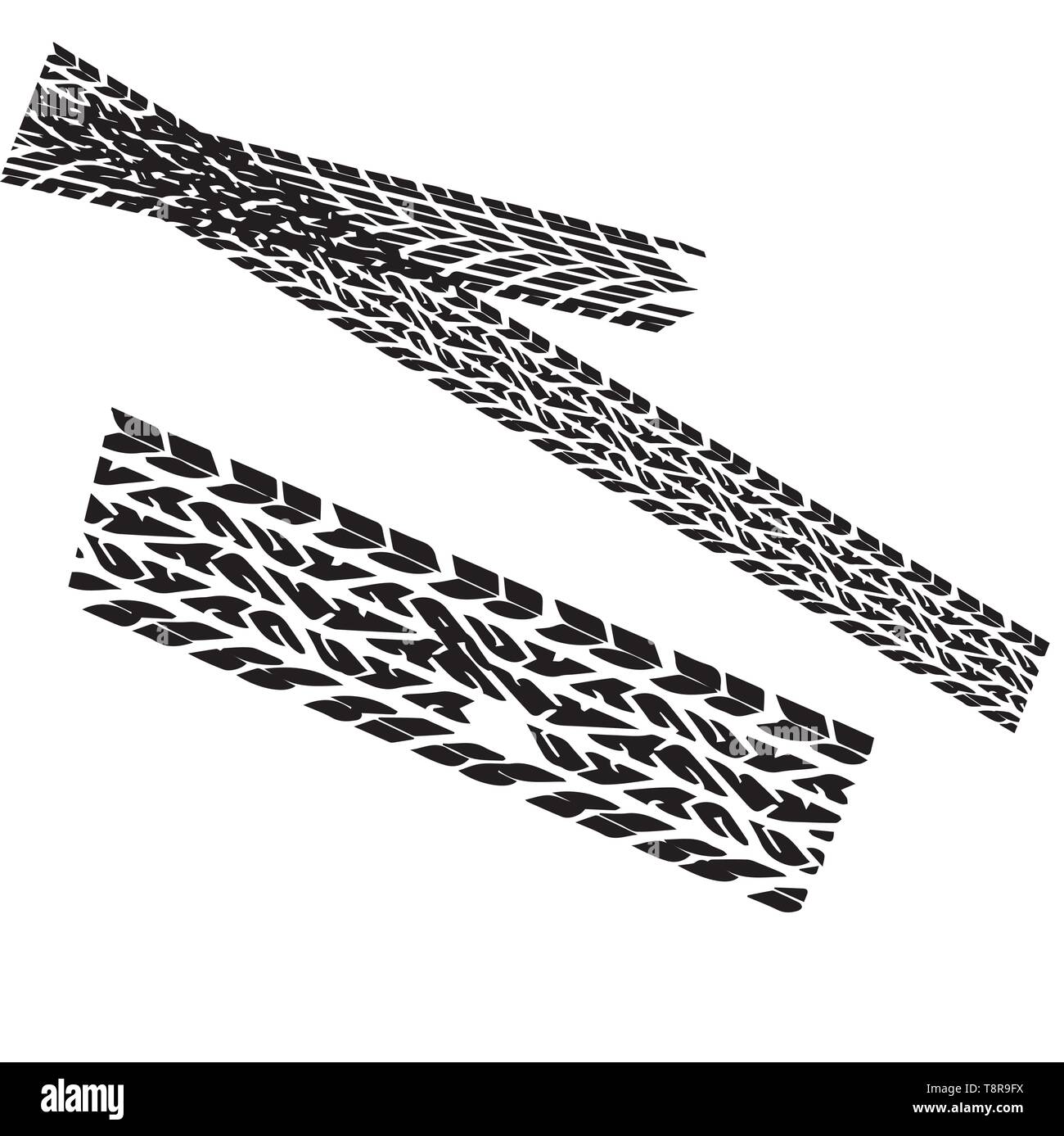 Black Tire Track Banner Stock Illustrator Stock Vector Art