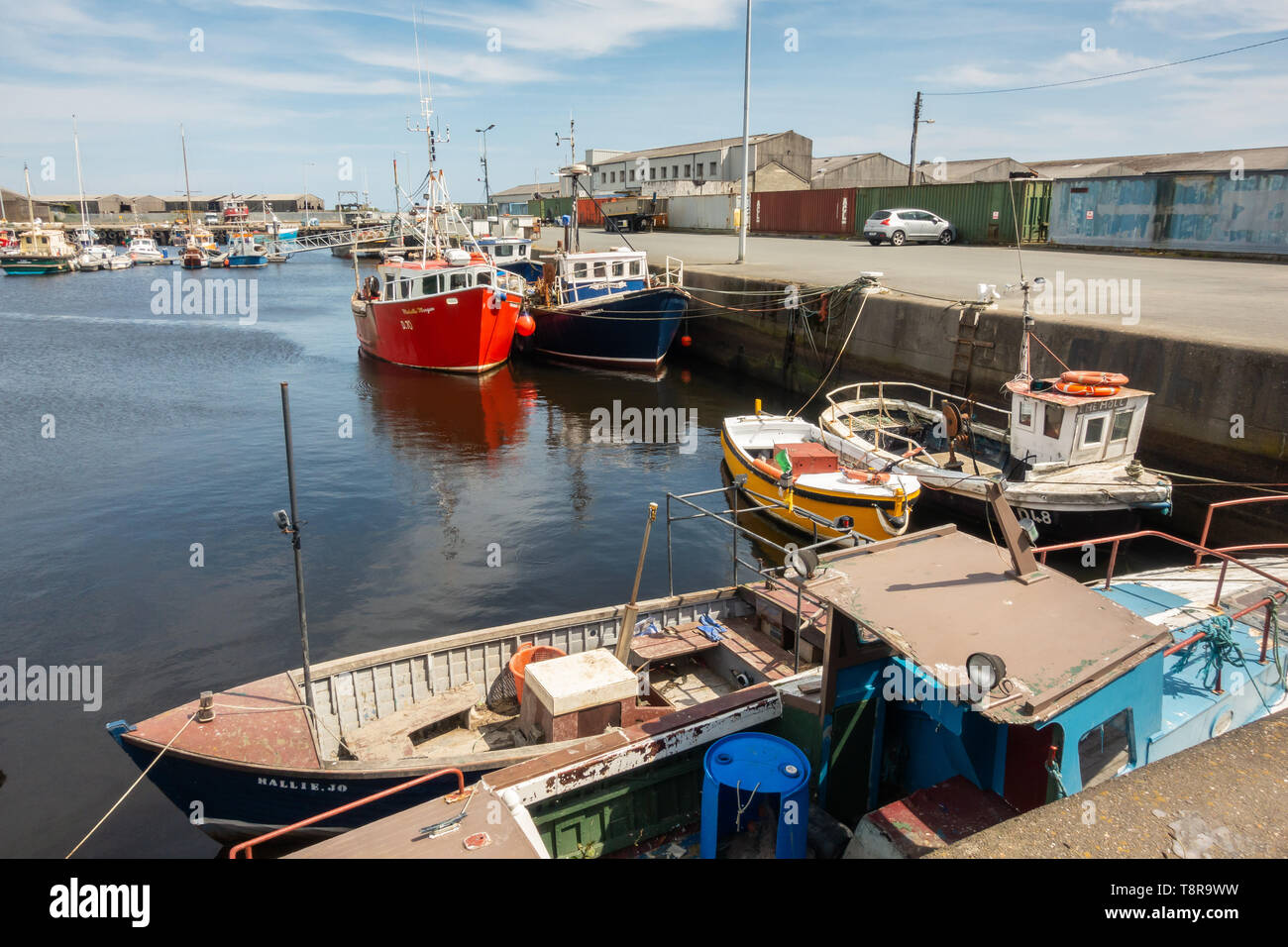 Fishing boats in Arklow  harbor - Ireland Stock Photo