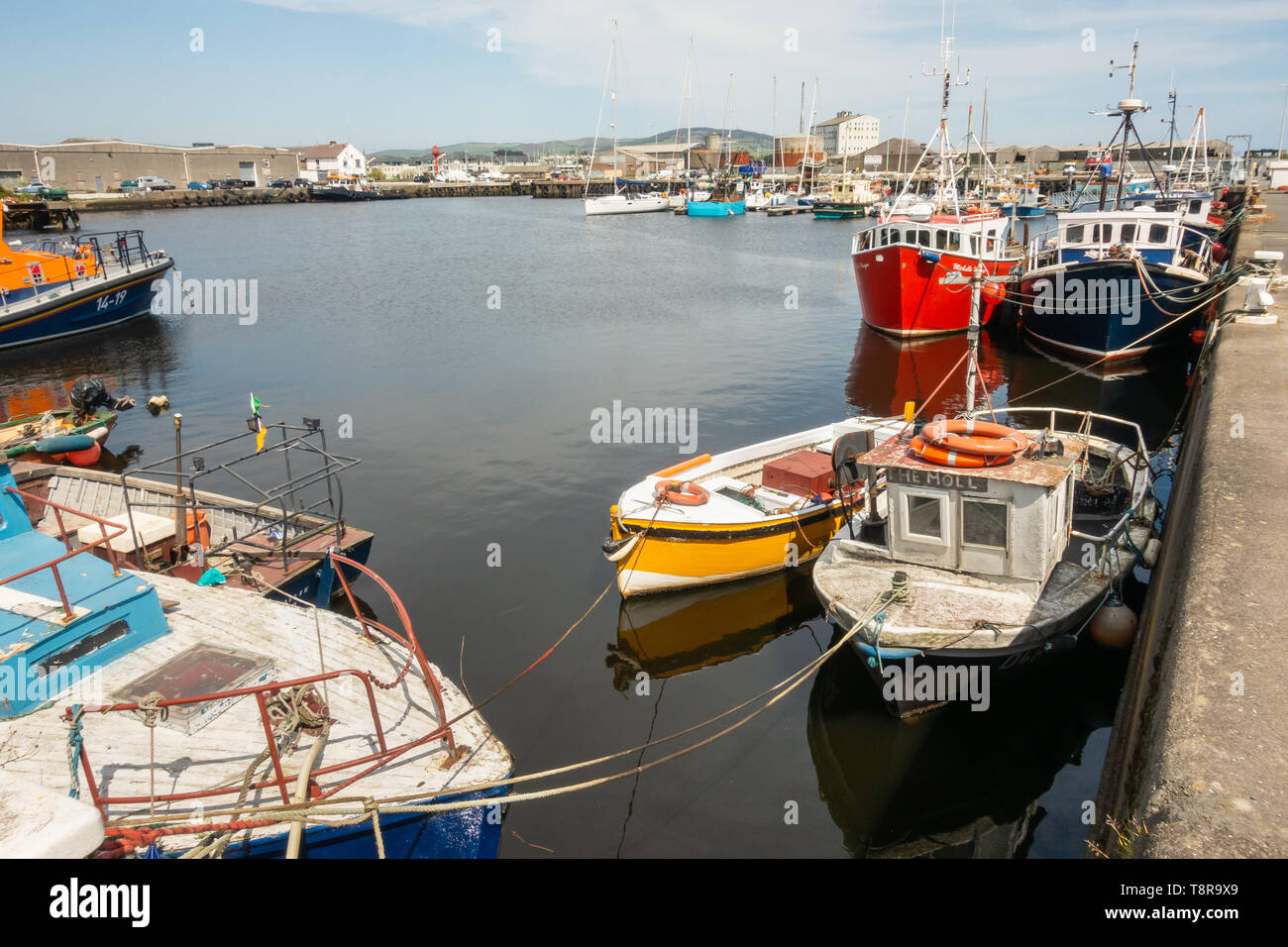 Fishing boats in Arklow  harbor - Ireland Stock Photo