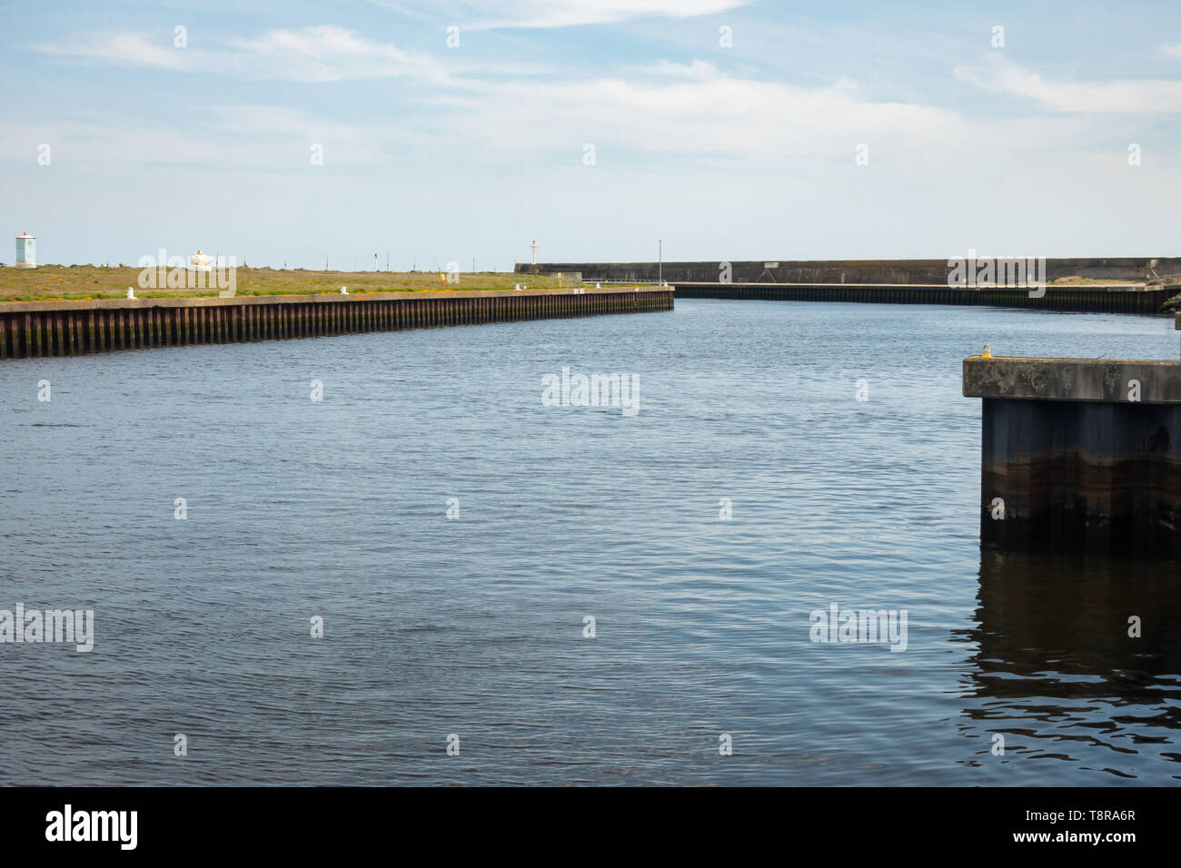 Embankment in entrance marina at Arklow - Ireland Stock Photo