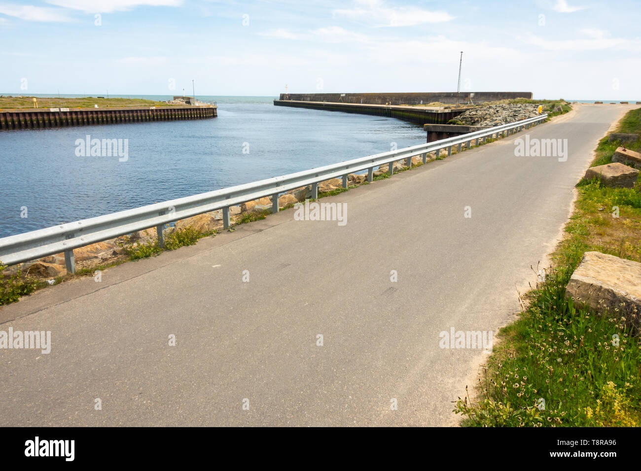 Embankment in entrance marina at Arklow - Ireland Stock Photo