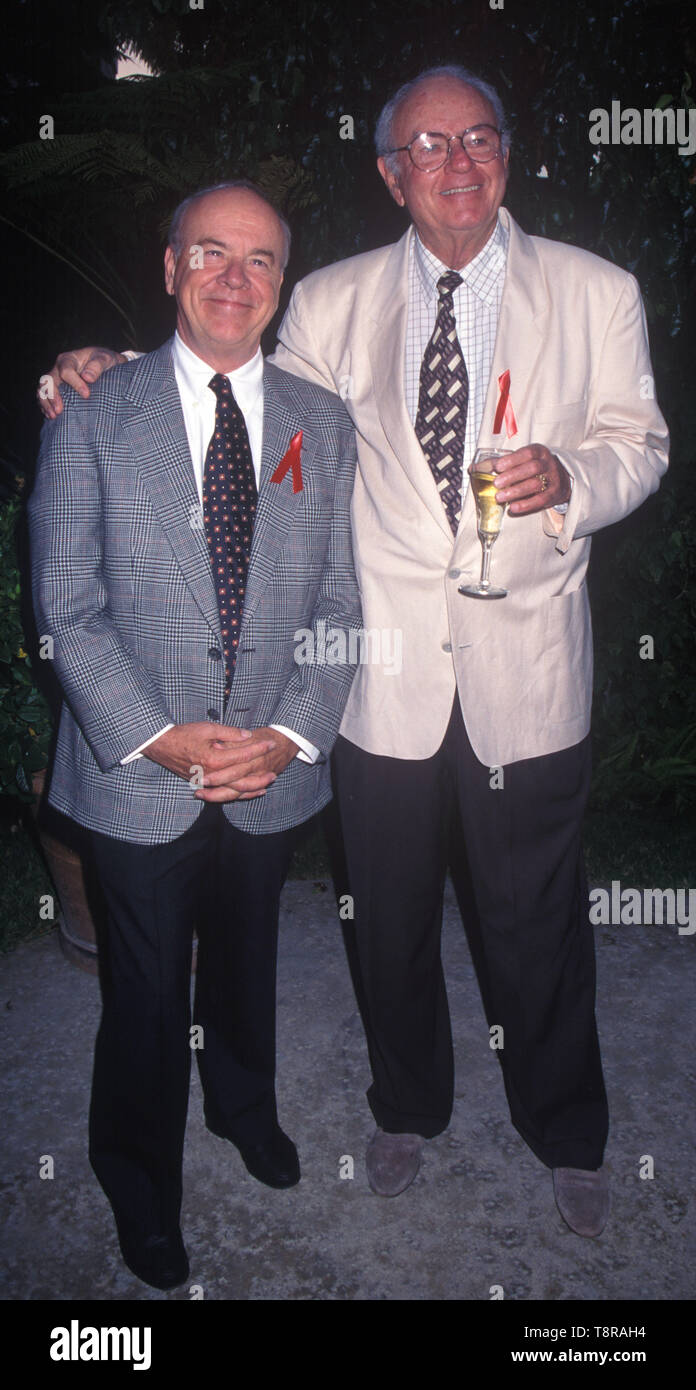 May 14, 2019: Los Angeles, California USA: FILE: Actor and comedian TIM CONWAY, best known for his Emmy winning work on 'The Carol Burnett Show,' died on Tuesday morning. He was 85. PICTURED: Sep 10, 1997 - Los Angeles, California, U.S. - TIM CONWAY and HARVEY KORMAN at a Pre-Emmy Reception at the Westwood Marquis Hotel. (Credit Image: © Kathy Hutchins/ZUMA Press) Stock Photo