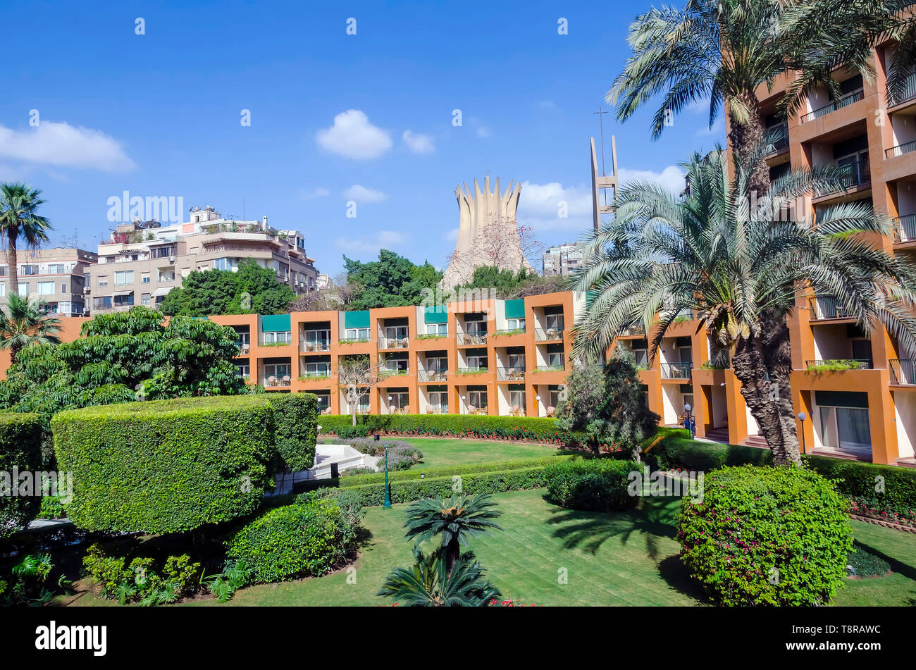 Cairo Marriott Hotel & Omar Khayyam Casino garden view  rooms Stock Photo