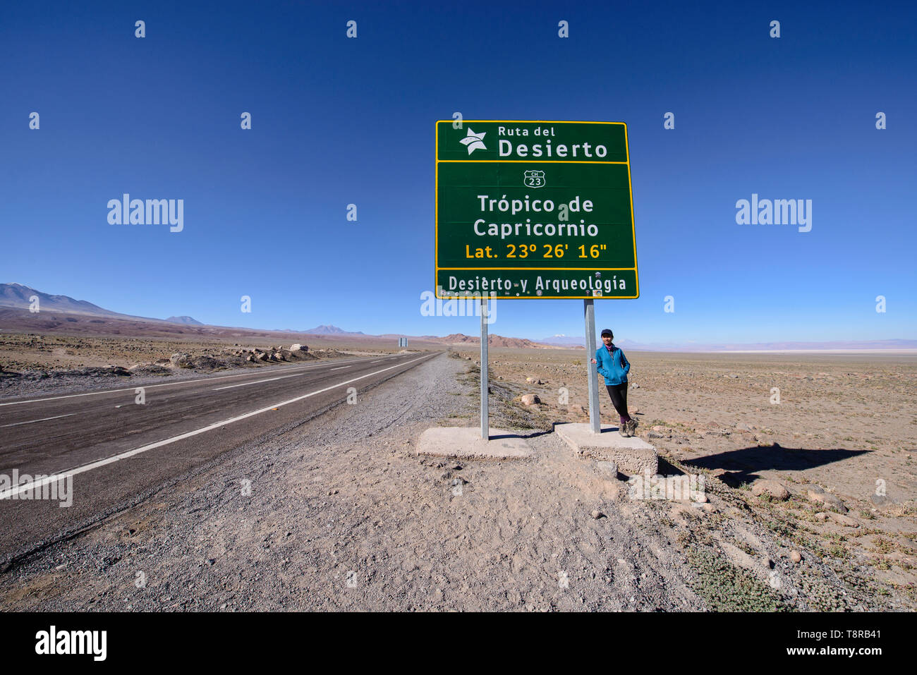 At the Tropic of Capricorn on the high altiplano, Atacama Desert, Chile Stock Photo