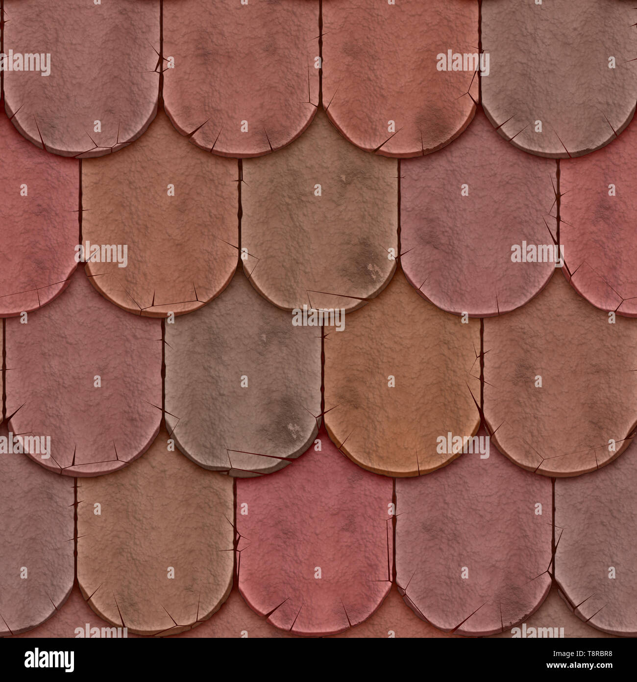 Clay Shingles Roofing Seamless Texture Tile Stock Photo