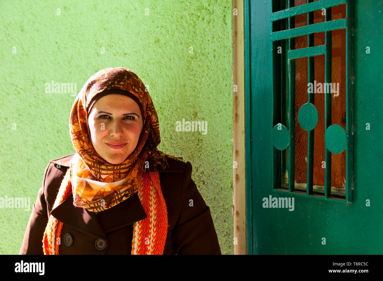 Mujer en Ajloun. Jordania, Oriente Medio Stock Photo