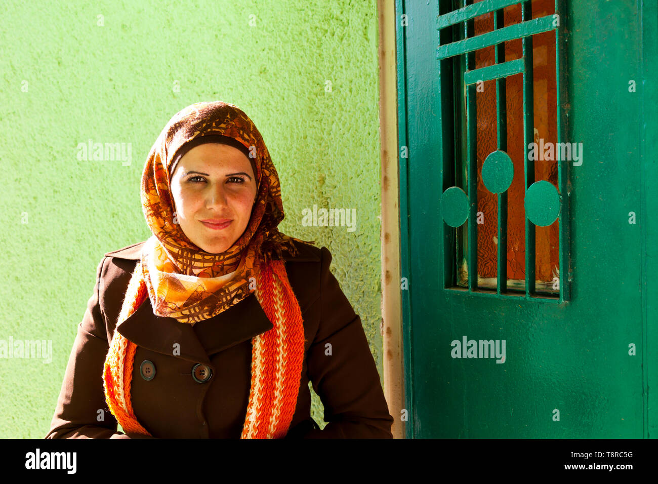 Mujer en Ajloun. Jordania, Oriente Medio Stock Photo