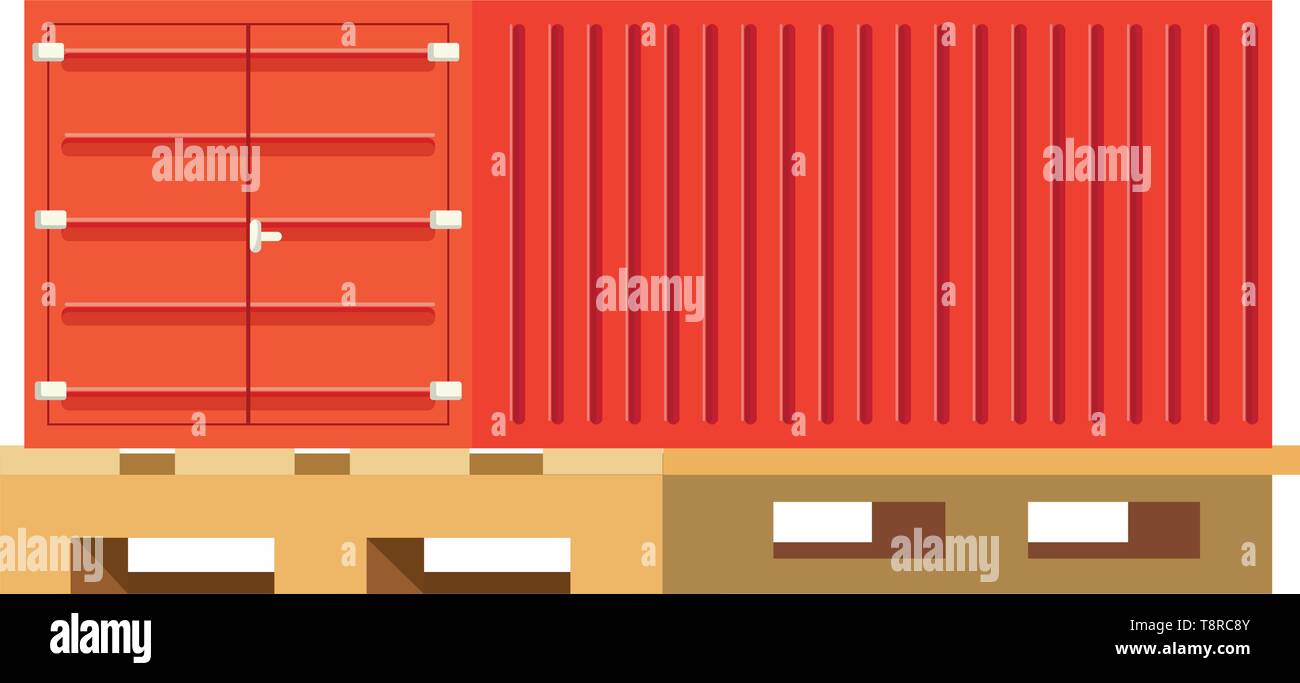 cargo container over pallets icon cartoon vector illustration graphic ...
